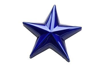 Obraz premium Shiny blue star icon isolated on transparent background. Perfect for celebrations, decorations, awards, and graphic designs.