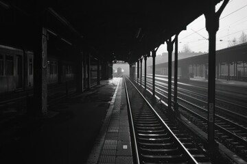 Empty Train Station Platform