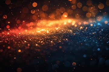 black background with Cote d' Ivoire flag colors in glitter and bokeh