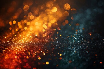 black background with Cote d' Ivoire flag colors in glitter and bokeh