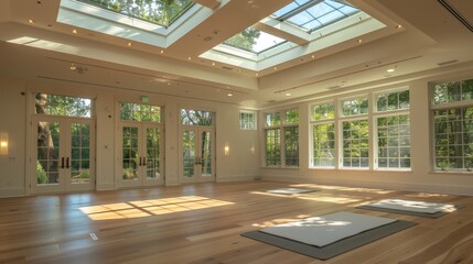 Picture a yoga studio with skylights that allow natural light to flood in.