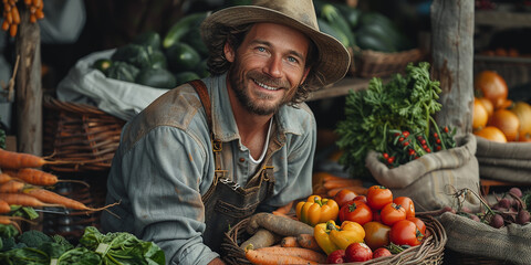 Close-up of a farmer harvesting his crops