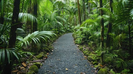 Naklejka premium Serene Jungle Path