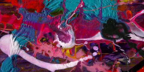Eclectic and Expressive Painted Dreamscape Infused with an Array of Colors and Abstract Forms
