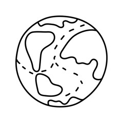 Planet Earth Doodle. Vector illustration isolated on background.