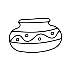 Ancient vase doodle. Vector illustration isolated on background.