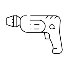 drill tool line icon vector. drill tool sign. isolated contour symbol black illustration