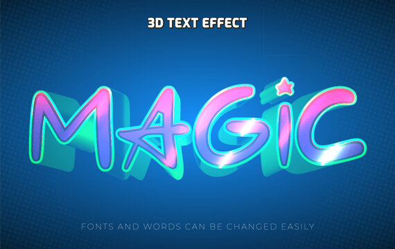 Magic shiny 3d editable text effect style