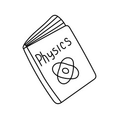 Physics textbook Doodle. Vector illustration isolated on background.