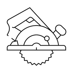 circular saw line icon vector. circular saw sign. isolated contour symbol black illustration