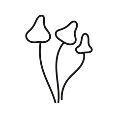 Mushrooms Doodle. Vector illustration isolated on background.