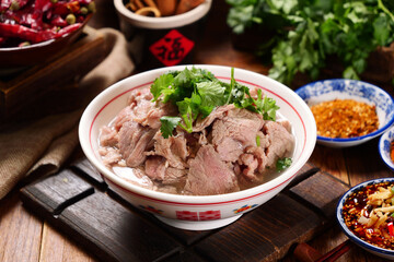 Cross legged beef(qiaojiaoniurou) is a delicacy in Leshan, China (the word 
