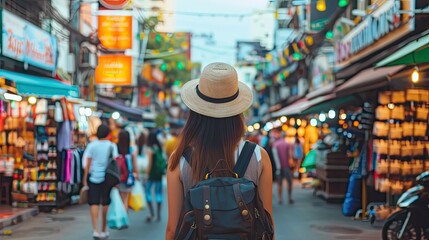 Fototapeta premium Exploring a Bustling Asian Market