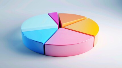 Fototapeta premium Abstract business pie chart made from colored parts.&nbsp;Business pie chart graphics