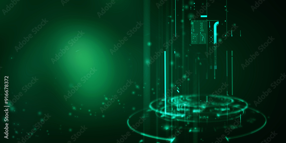 Poster 2d illustration Abstract futuristic electronic circuit technology background