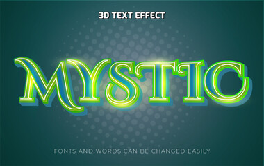 Mystic green glow 3d editable text effect style