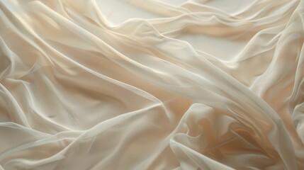 Fototapeta premium Light brown silk fabric, elegant beauty cloth, AI generated for Ads