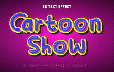 Cartoon show 3d editable text effect style.