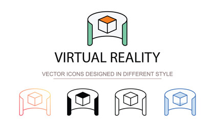 Virtual Reality icon design with white background stock illustration