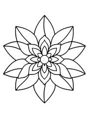 Elegant Black and White Flower Vector with Abstract Background and Detailed Lotus Flower Illustration