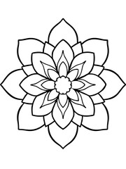 Elegant Black and White Flower Vector with Abstract Background and Detailed Lotus Flower Illustration