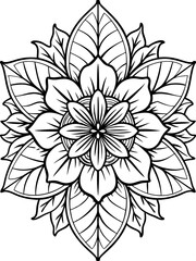 Intricate Black and White Illustrations Featuring Abstract Flowers, Compass Rose Designs, Spiritual Symbols, and Ornamental Backgrounds for Elegant and Thoughtful Creative Projects