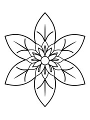 Unique Black and White Illustrations Featuring Abstract Floral Ornaments, Isolated White Flowers on Black Backgrounds, and Round Spiritual Symbols for Artistic and Symbolic Designs