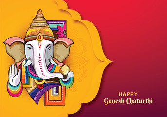 Happy ganesha chaturthi indian festival card celebration background