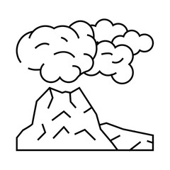 peleus type eruption line icon vector. peleus type eruption sign. isolated contour symbol black illustration