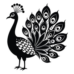 Peacock Birds silhouette vector illustration on white background