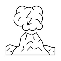 dirty thunderstorm line icon vector. dirty thunderstorm sign. isolated contour symbol black illustration