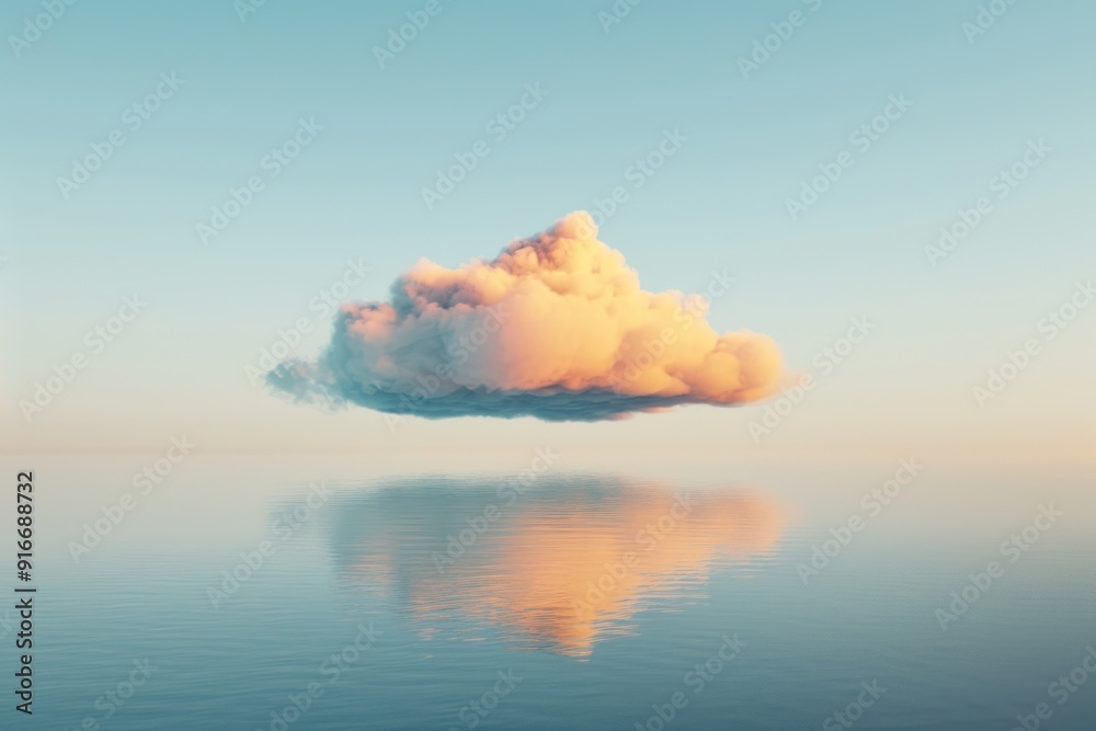 Poster Single Cloud Reflection on Water