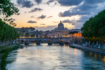 Vatican City view from Ponte Umberto in Rome City