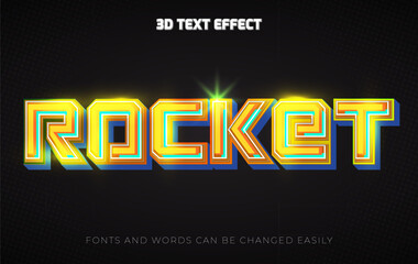 Rocket space 3d editable text effect style