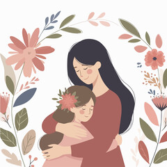 daughter hugs her mother