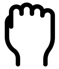 Fist hand back view icon. 
