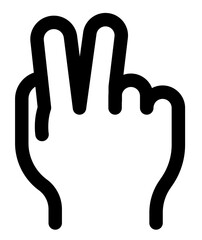Obraz premium hand raise two fingers icon.