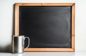 Blackboard and Metal Mug