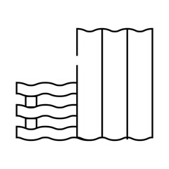 roofing material building material line icon vector. roofing material building material sign. isolated contour symbol black illustration