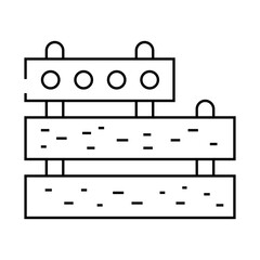 concrete plates building material line icon vector. concrete plates building material sign. isolated contour symbol black illustration