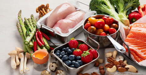 Ketogenic diet. Low carb food. Healthy food concept.