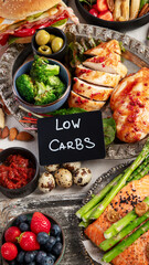 Various ketogenic diet meal .