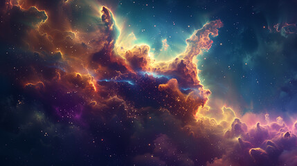 Fototapeta premium Space galaxy with supernova nebula abstract background.