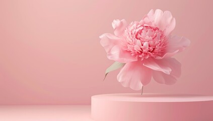 Pink Peony on a Pastel Background