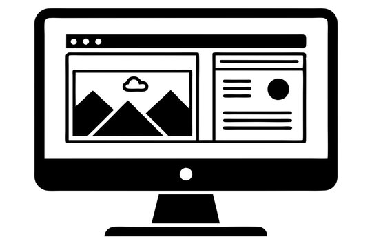 recommend clip art: A homepage is a silhouette image displayed on a computer screen