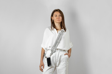 Leather Crossbody Phone Strap with Extra Storage