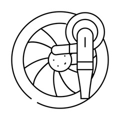 wheel disc car polishing line icon vector. wheel disc car polishing sign. isolated contour symbol black illustration