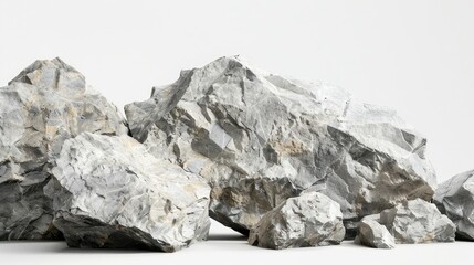 Stone surface on white backdrop for design mockup