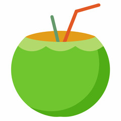 Green Coconut art vector illustration