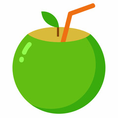 Green Coconut art vector illustration